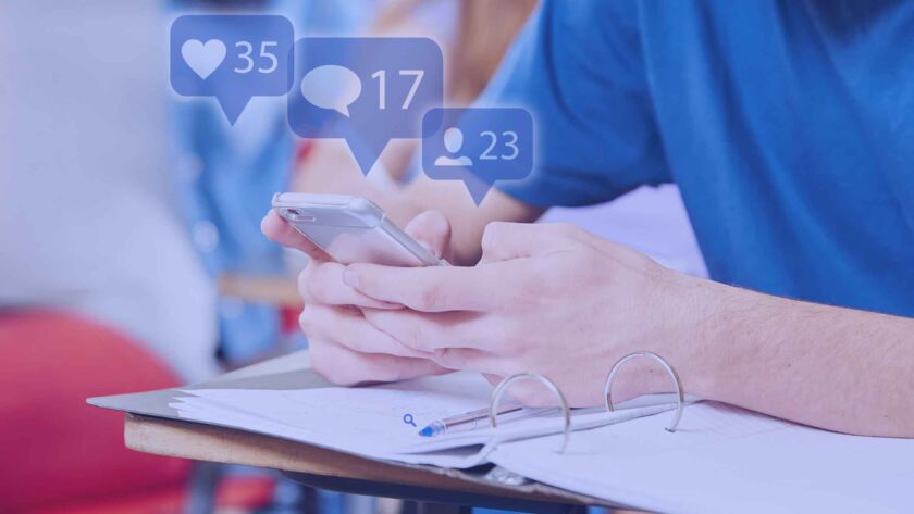 Person reviewing comments on social media