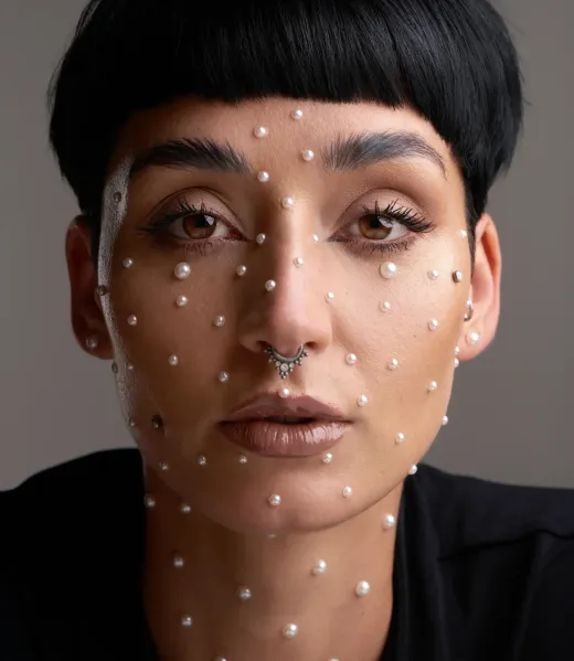 Studio portrait of a beautiful young woman